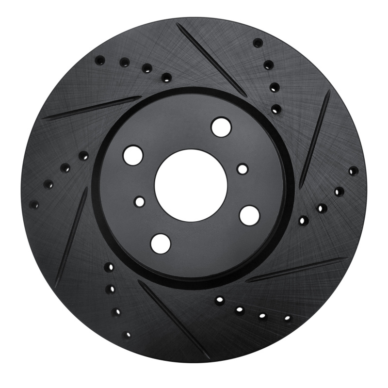 Toyota Yaris Brake Rotor (1) - Front Right - R1 Concepts - Drilled & Slotted - Black - `12-`18 Toyota Yaris Brake Rotor (1) - Front Right - R1 Concepts - Drilled & Slotted - Black - `12-`18